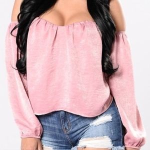 Fashionnova Mauve off shoulder blouse